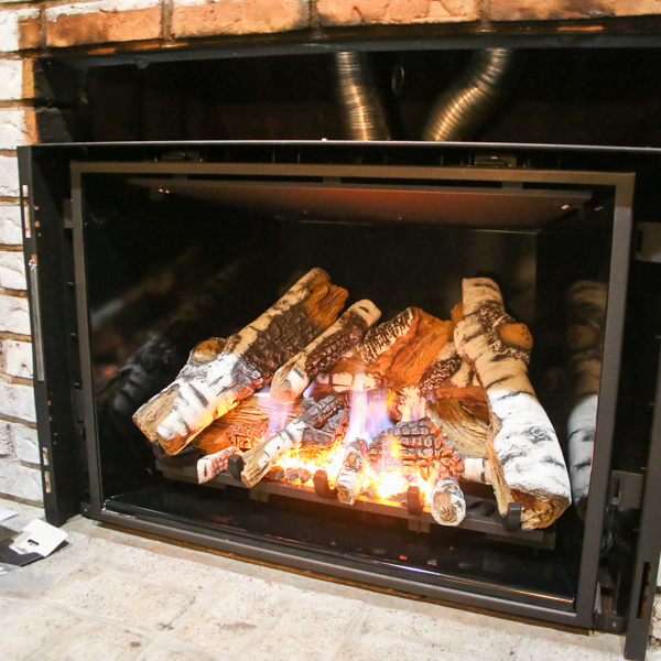gas log fireplace setup, Aiken SC