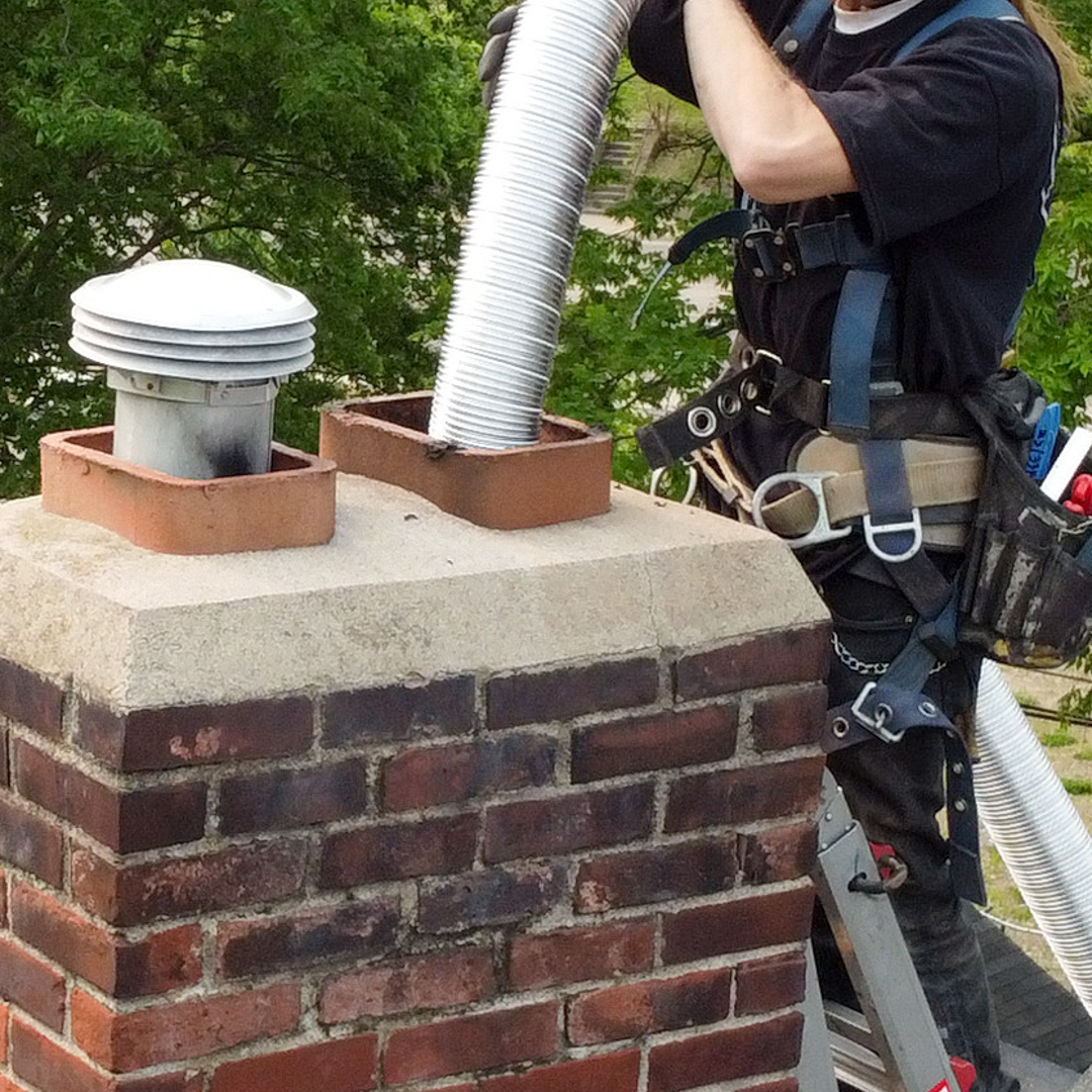 Installing new stainless steel chimney liners in Duncan & Mauldin SC